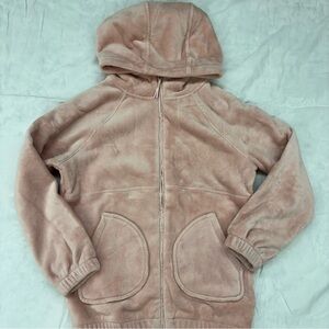 Athleta Girl Feelin' Great Oversized Jacket  Pink Pockets Plush Small Sz‎ 7 VGUC